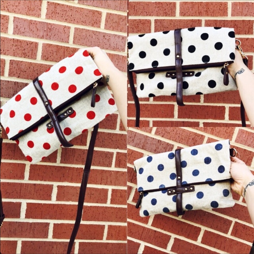 MODA Polkadot Crossbody Clutch